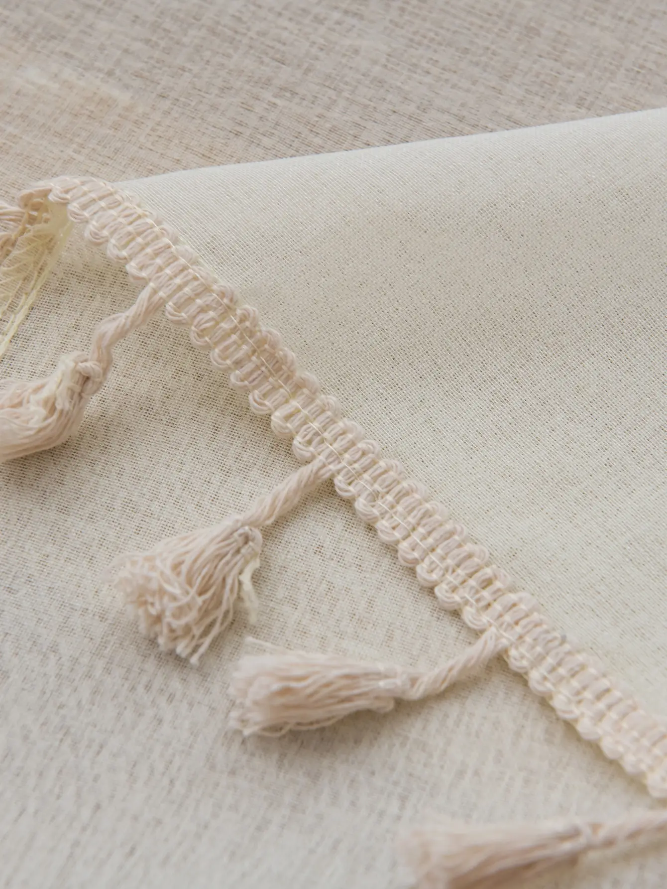 Beige Sheer Curtains White Korean Simple Mesh Veil for Living room, Bedroom
