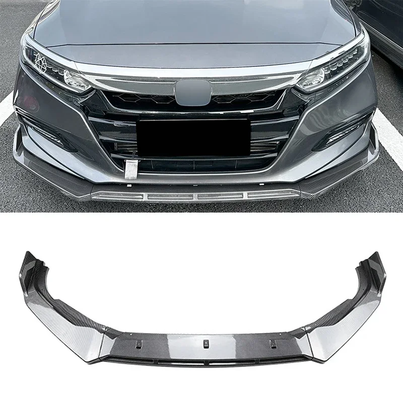 

New! Front Bumper Lip Spoiler Splitter For Honda Accord 10th 2018 2019 2020 2021 ABS Glossy black Car Styling Body kits