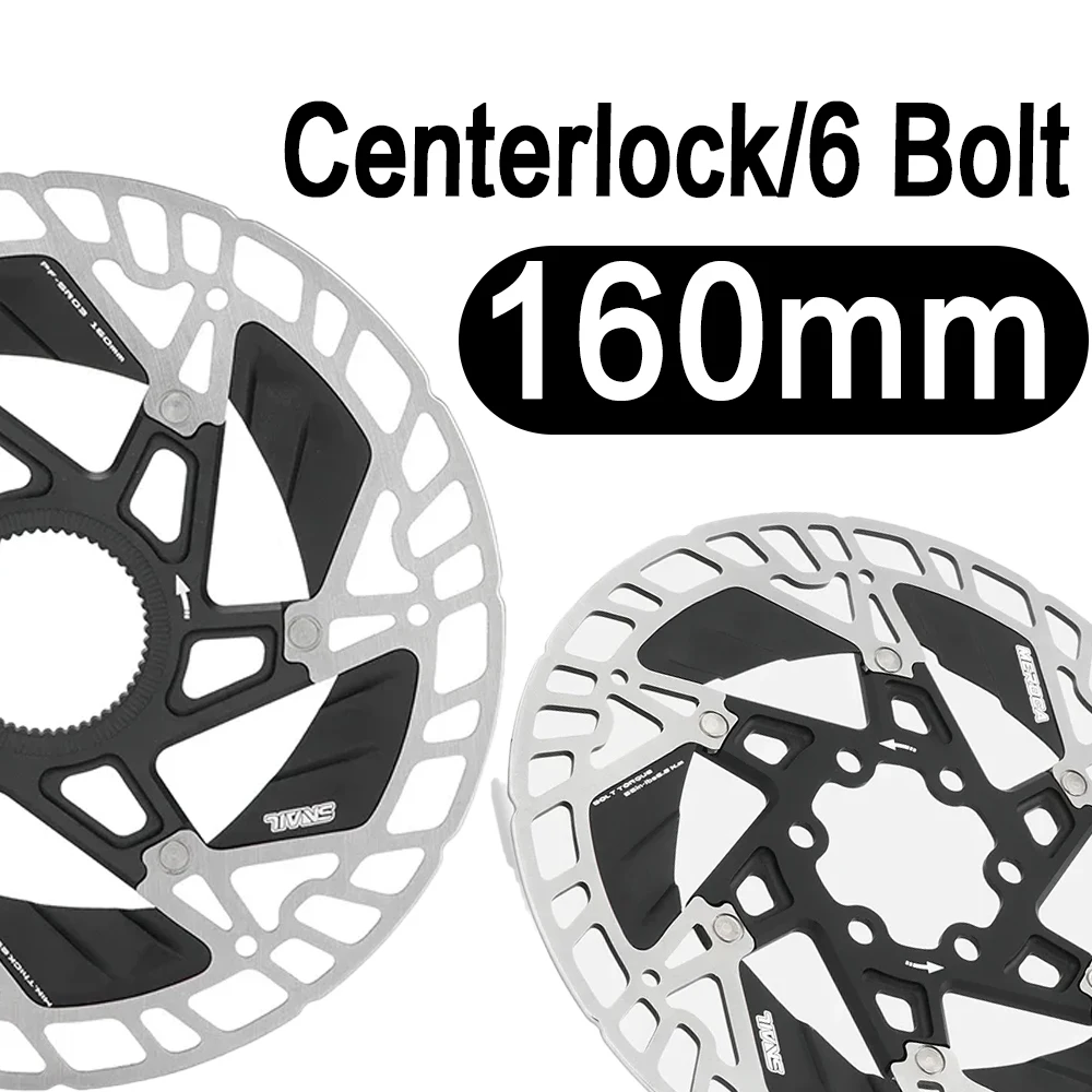 

160mm Centerlock Brake Disc Floating Disc Brake Rotor 160mm 6 Screws Heat Dissipation Lightweight 6 Bolt Mtb Road Bike Cooled