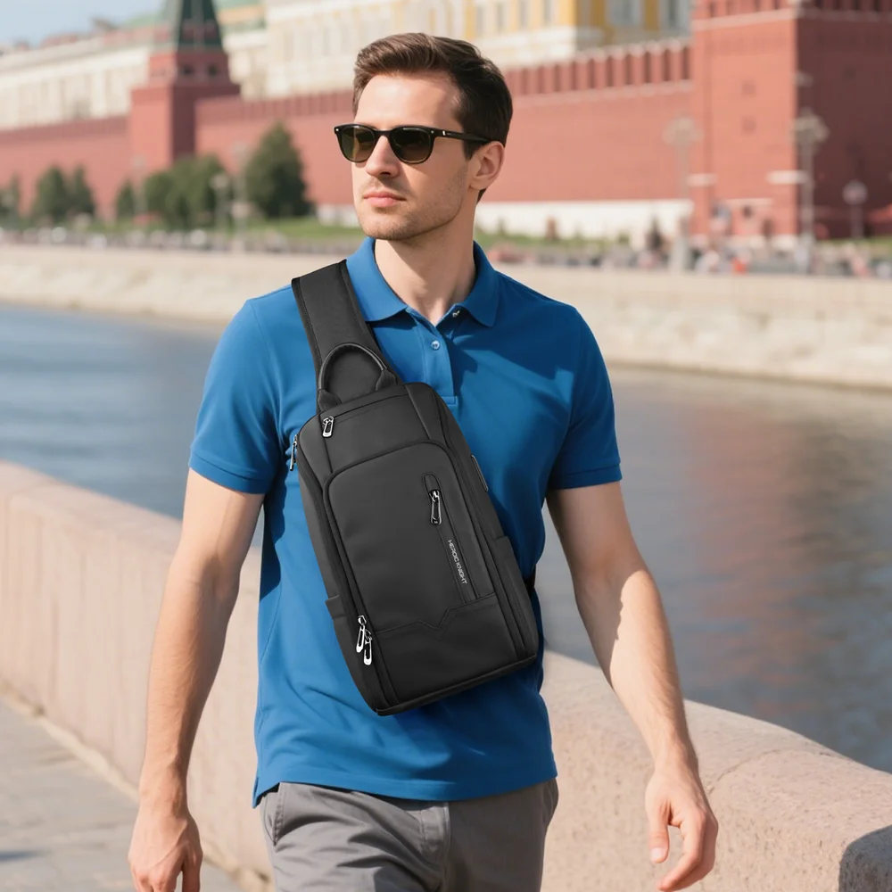 Heroic Knight Multifunction Crossbody Bag For Men USB Waterproof Chest Bag Short Trip Messenger Pack Fashion Sling Satchel Bags