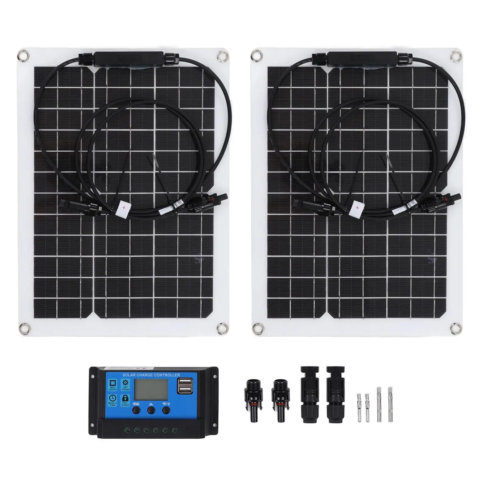 

30W Flexible Monocrystalline Solar Panel Kit - Bendable, Durable, Waterproof & Connectable for home & for travel Use