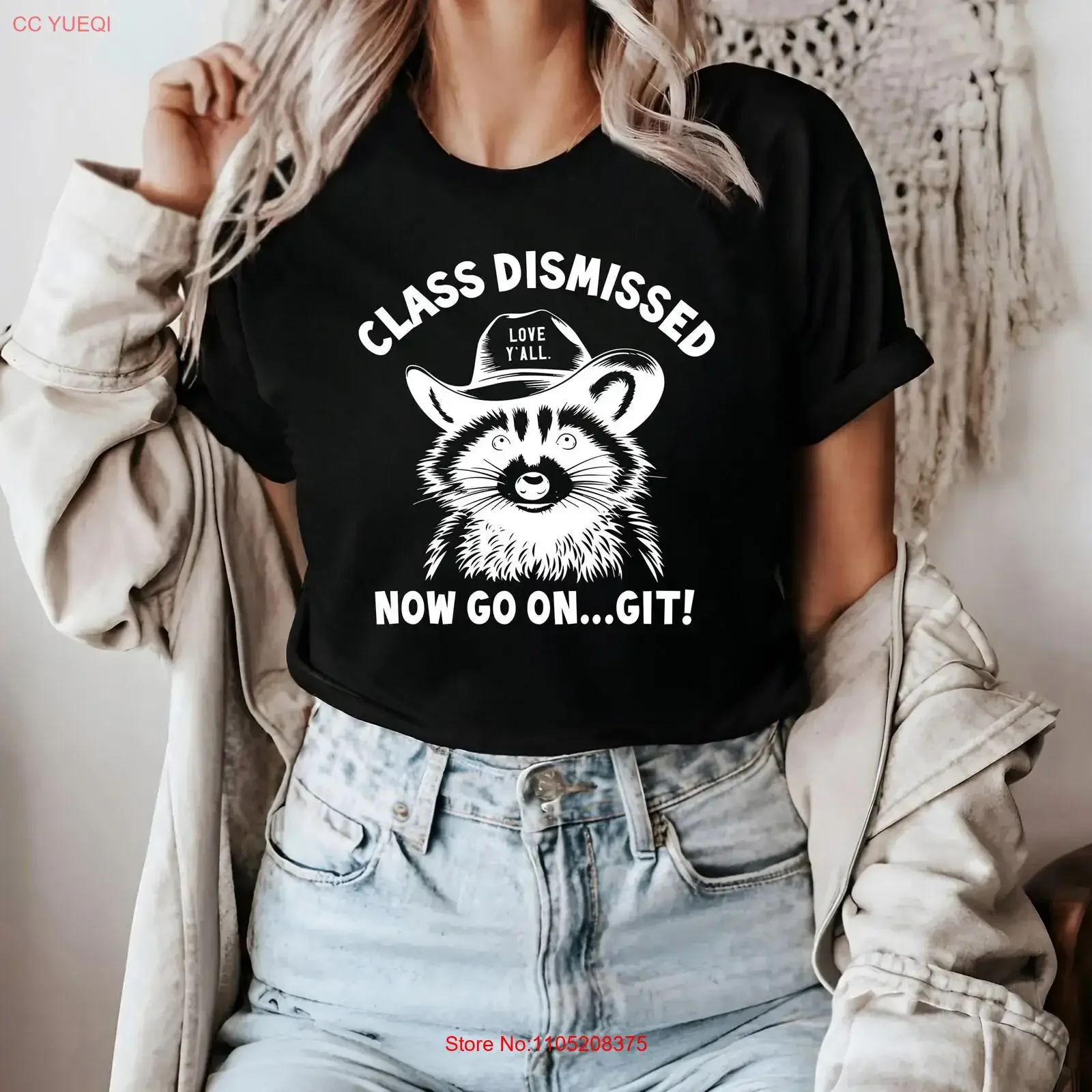 

Футболка Racoon Class Dismissed End of School Love Y all Git Summer Teacher Year Cute Raccoon Trendy vintage Washed Versatile