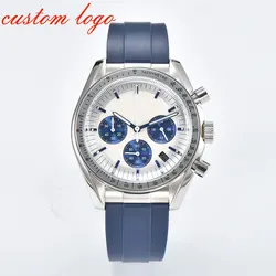 40mm Men's Moon Design Quartz Watch, movement, six hands, automatic date, timer, sapphire mirror, VK63 movement