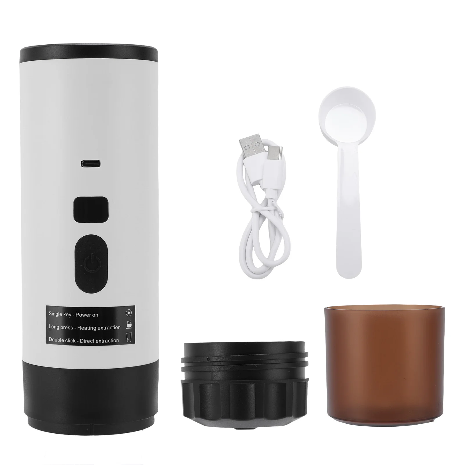 Portable Capsule Coffee Maker 72W Automatic Cordless Heating Small Electric Fast Heating Coffee Machine for Home Outdoor Travel
