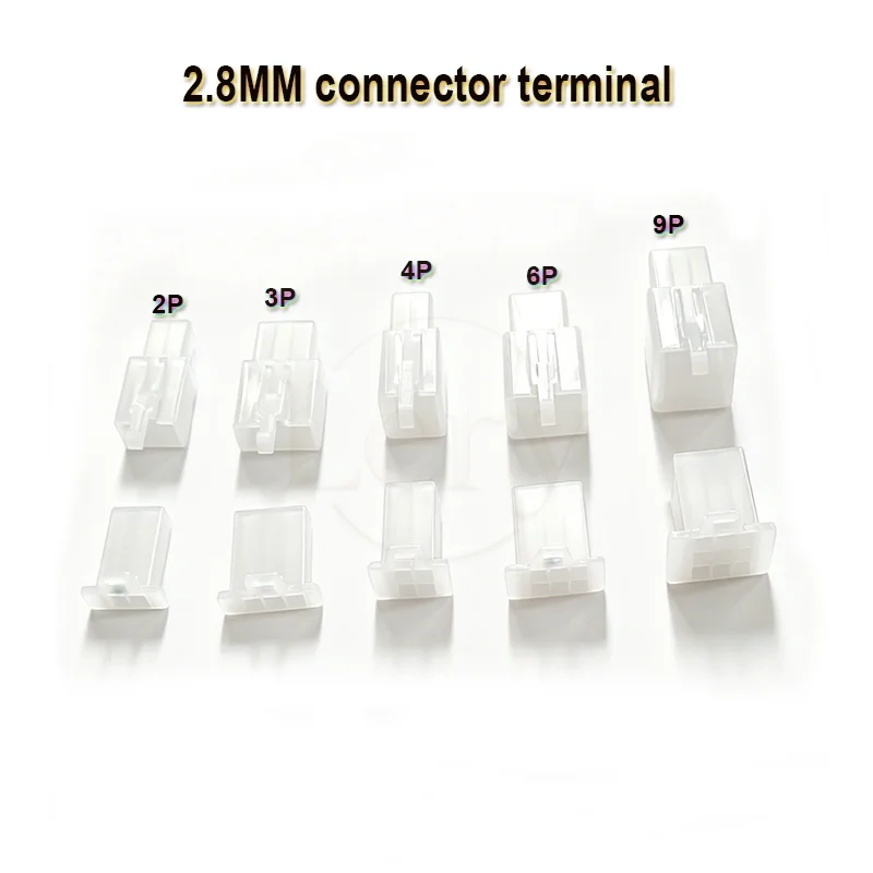 

5 Sets 2.8MM Connector Terminal Plug 2P 3P 4P 6P 9P Male And Female Docking Plug Motorcycle Automotive Connector Terminal