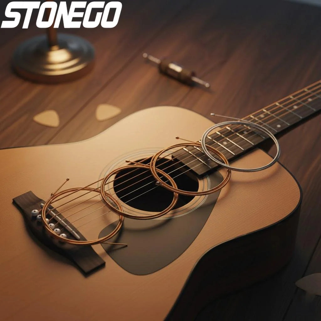 Acoustic Guitar Strings Set 6 Pieces Pure Copper Steel Wire Strings for Acoustic Guitar Ukulele Bass Classic Folk Music