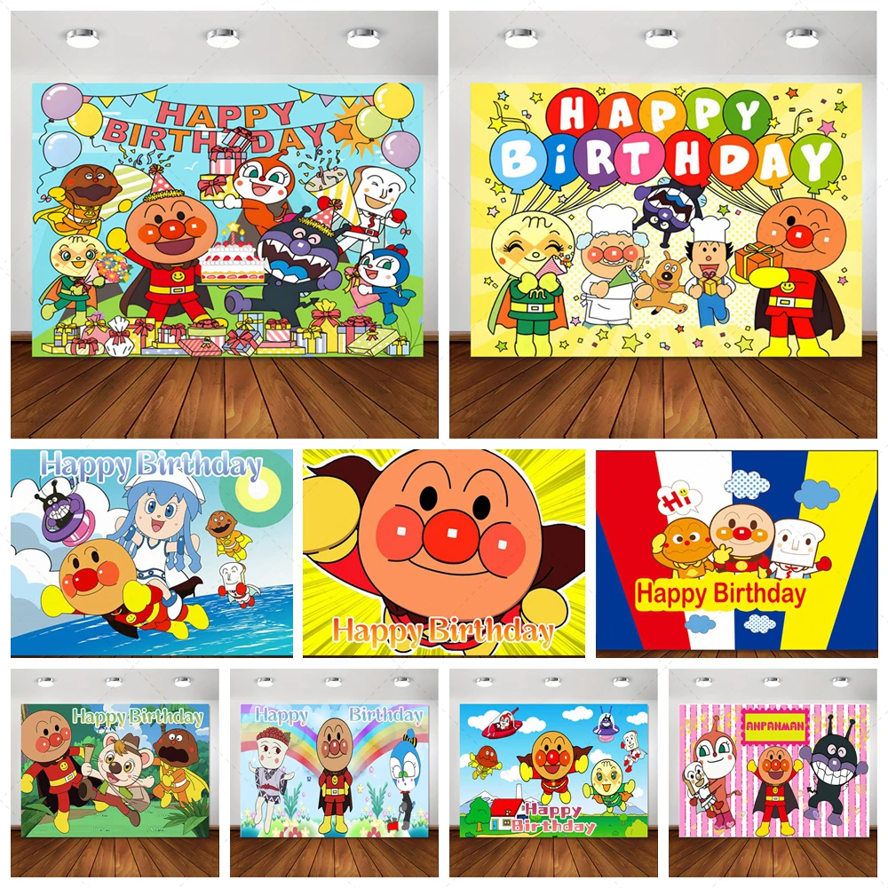 

Cartoon Anpanman Background Birthday Party Decoration Banner Supplies Baby Shower Kids Party Gifts Photography Cusotm Backdrop