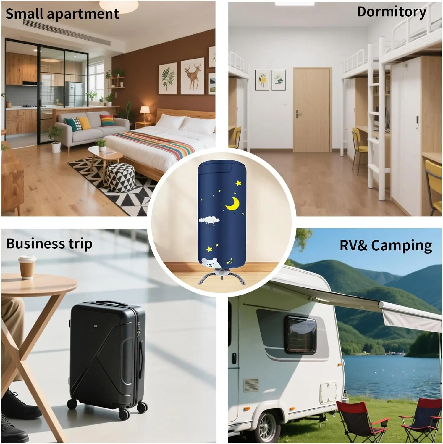 Secadora de Roupas Portátil para Apartamento, RV e Viagens, Secadora de Roupas Mini que Seca Roupas Leves Rapidamente