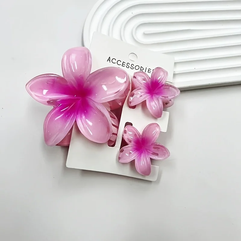 Colorful frangipani acrylic hairpins flower clips high-end and elegant women's hair accessories
