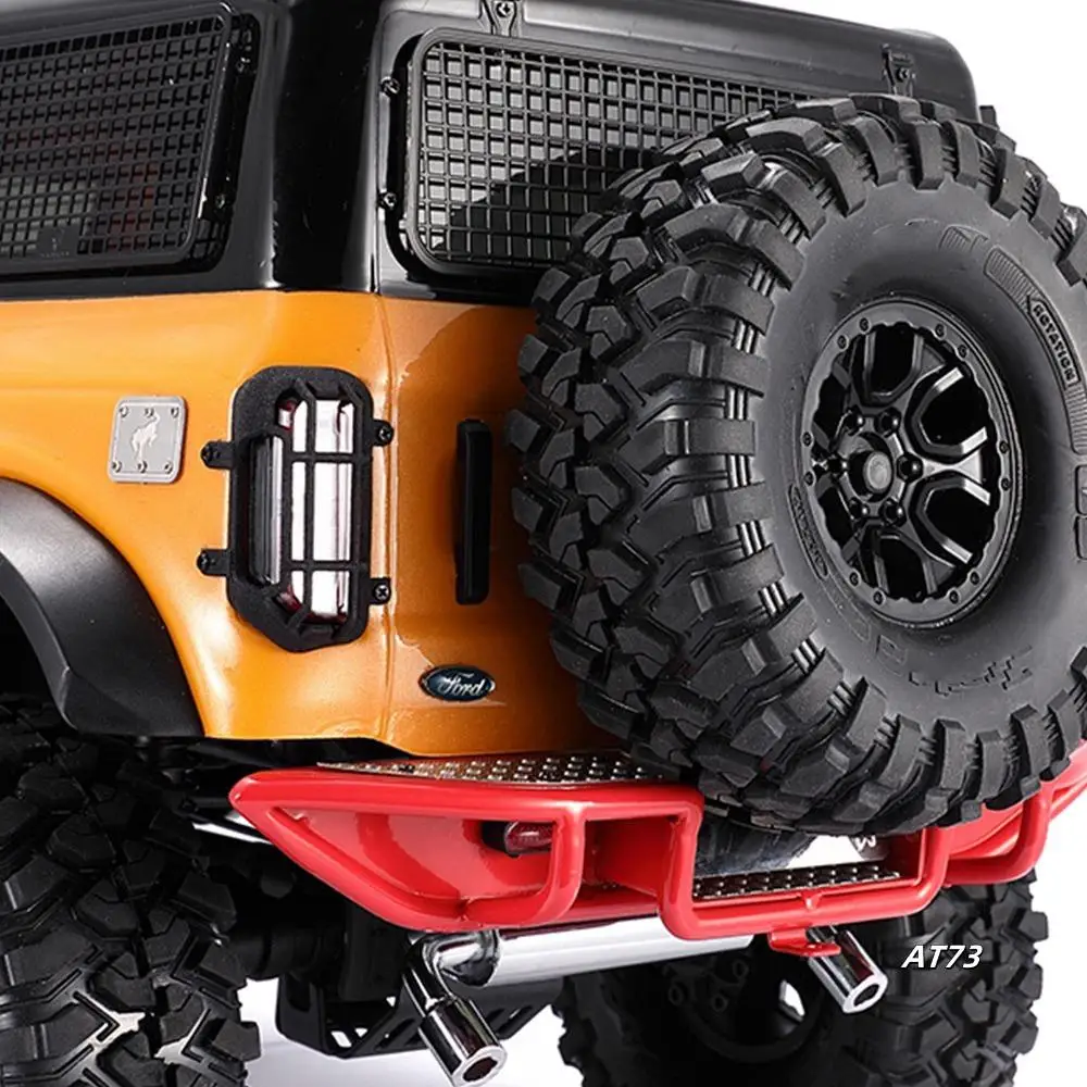 Tubo de escape de metal, coletor de escape de gás, tanque de combustível para traxxas trx4 92076-4 ford bronco rc crawler, peças de atualização