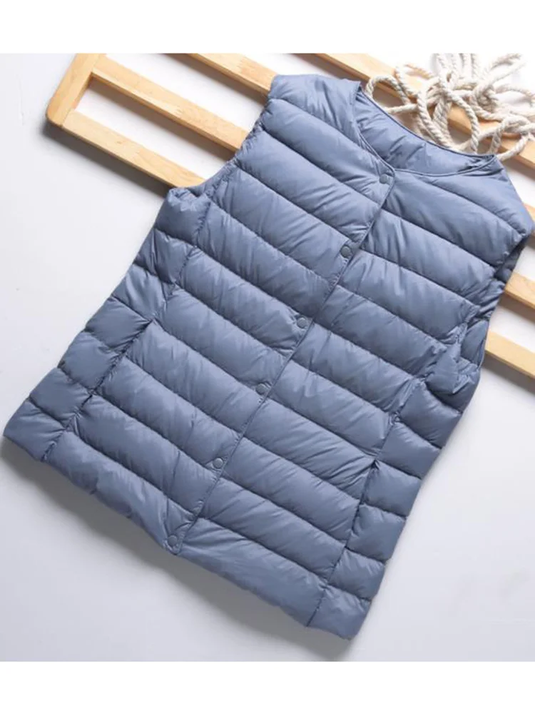 SEDUTMO Winter Ultra Light Thin Duck Down Jacket Women Quilted Pocket Short Warm Basic Vest Casual Waistcoat ED1891