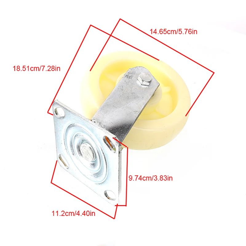 Ideal for Furniture Trolley & Industrial Applications 6 Inch Swivel Nylon Caster Wheel - Heavy Duty with 360° Rotation