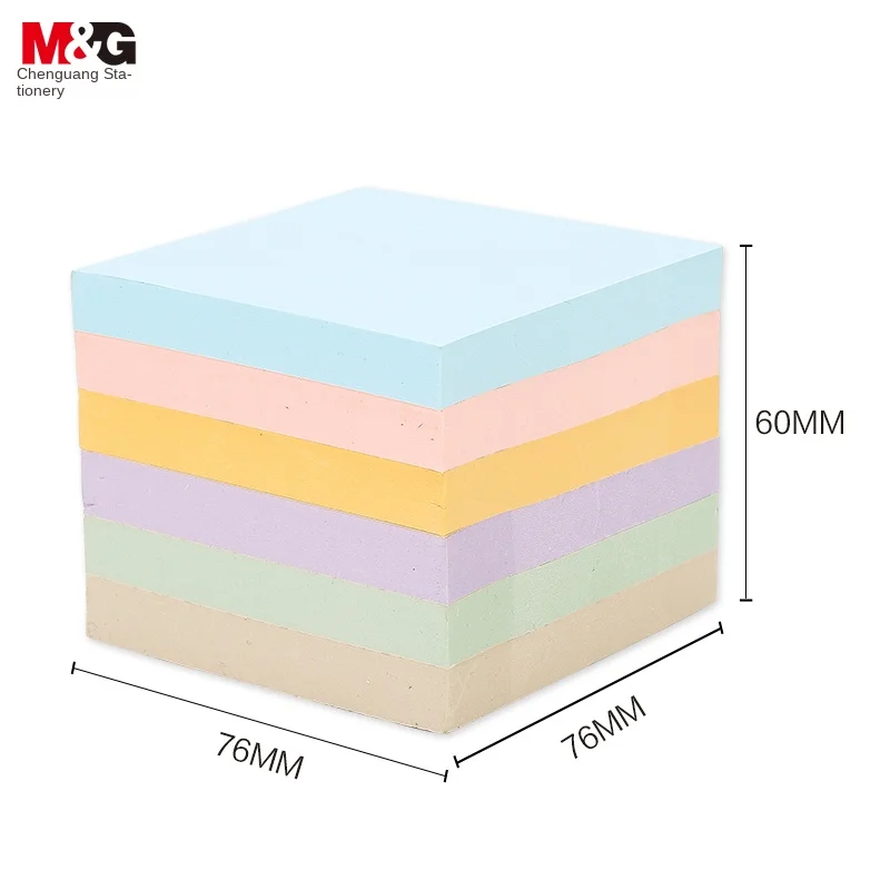 M&G 600 6-Color Post-it Notes 76*76mm Note Paper Plan this Message Post Macaron Color Note Pad