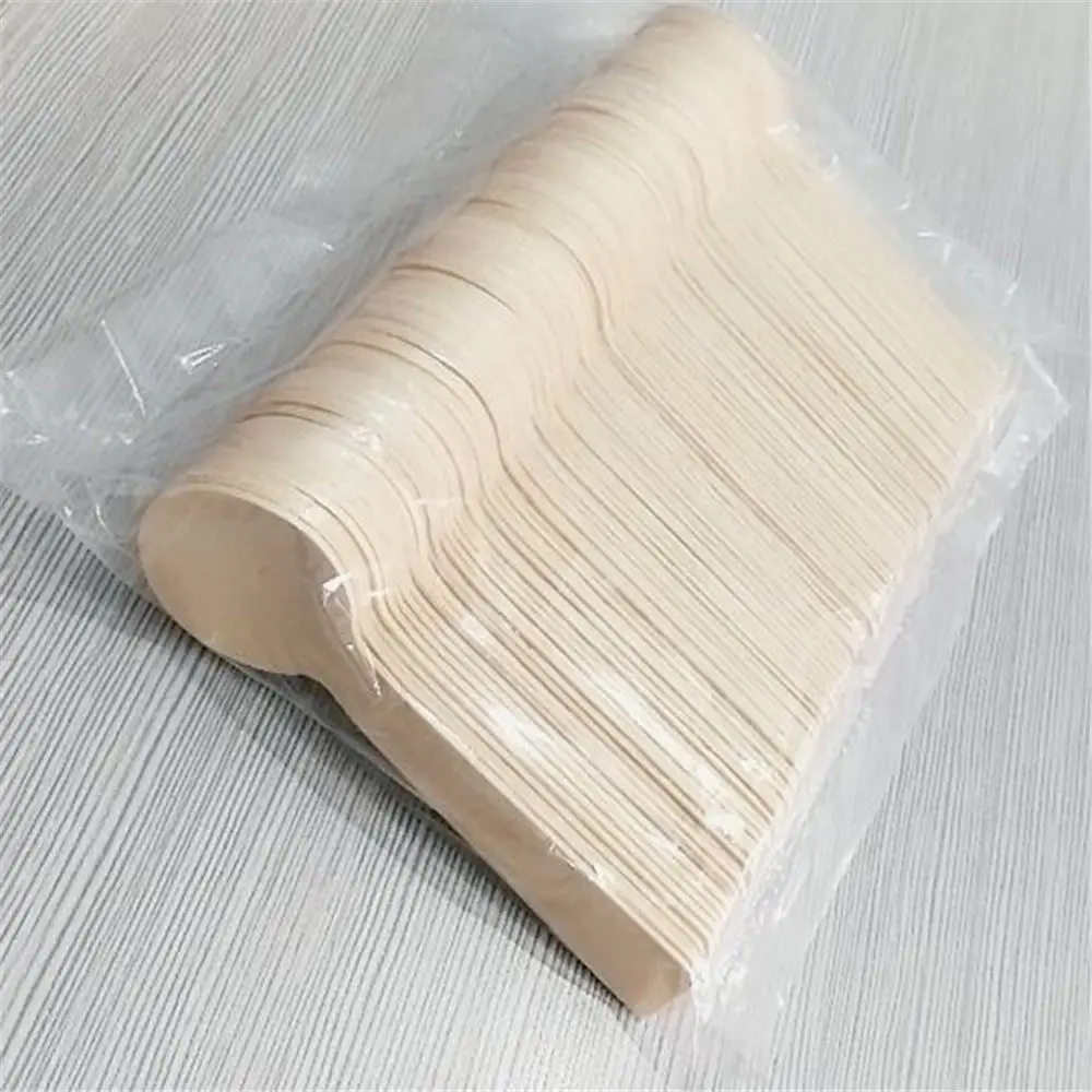 100pcs/set Mini Disposable Wooden Spoon Ice Cream  Wood Western Wedding Party Tableware Dessert Scoop Kitchen Tool