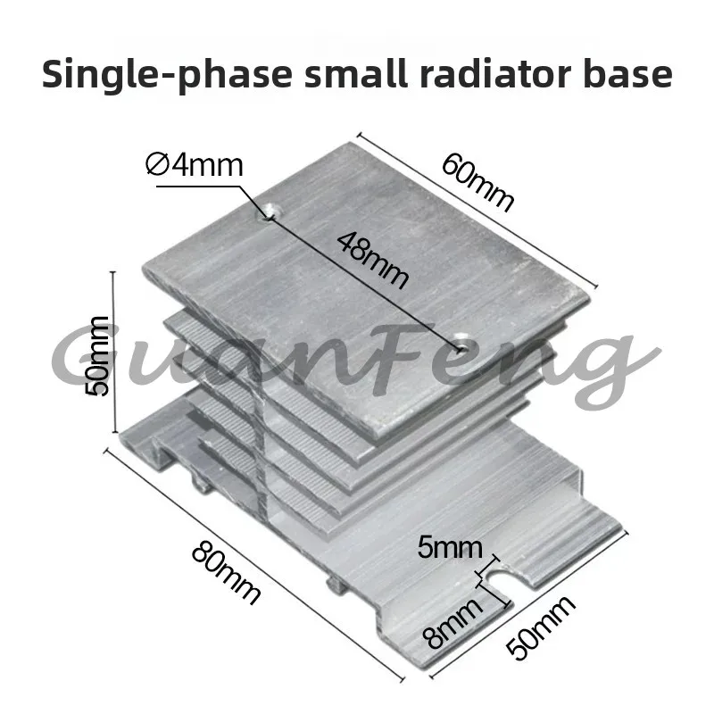 Single-phase Solid State Relay Radiator Base 12v24v220v Aluminum Heat Sink Small Heat Sink Three-phase