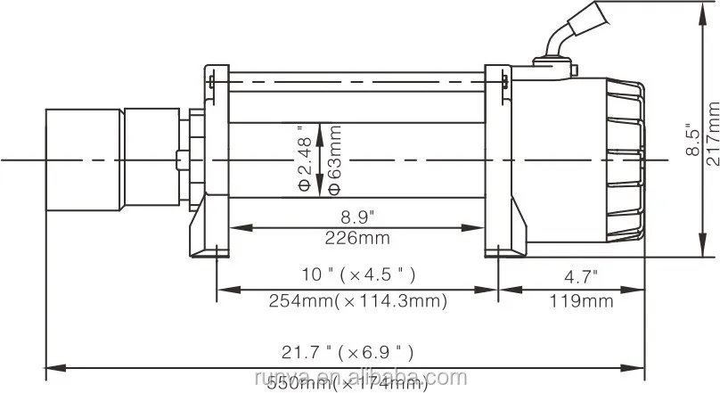 Runva 8000lbs Truck Crane Hydraulic Winch