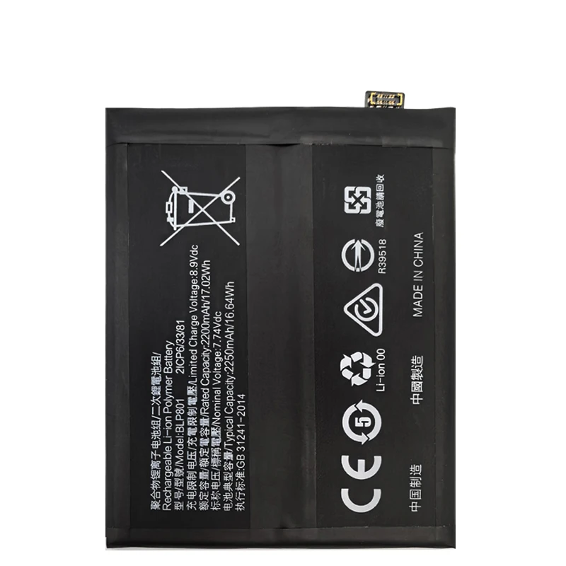 2024 Years Original New High Quality One plus BLP801 Phone Battery For Oneplus 8T / 9R 4500mAh Replacement Batteries Bateria