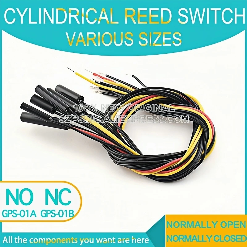 1pcs GPS-01 Reed switch5x20 5x25mm6x20mm 6x30mm 6x38mm NC normally closed Magnetron proximity Sensor GPS-01B