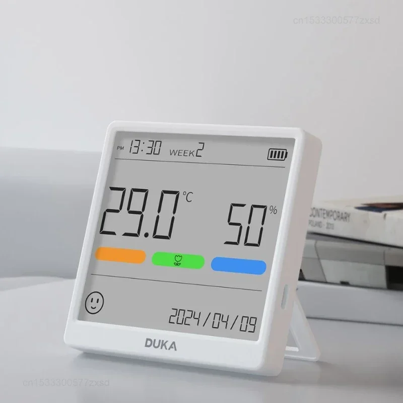 Duka THSE Temperature Humidity Meter Indoor Clock High-precision Digital Weather Stations Sensor for Home Type-C Rechargeable