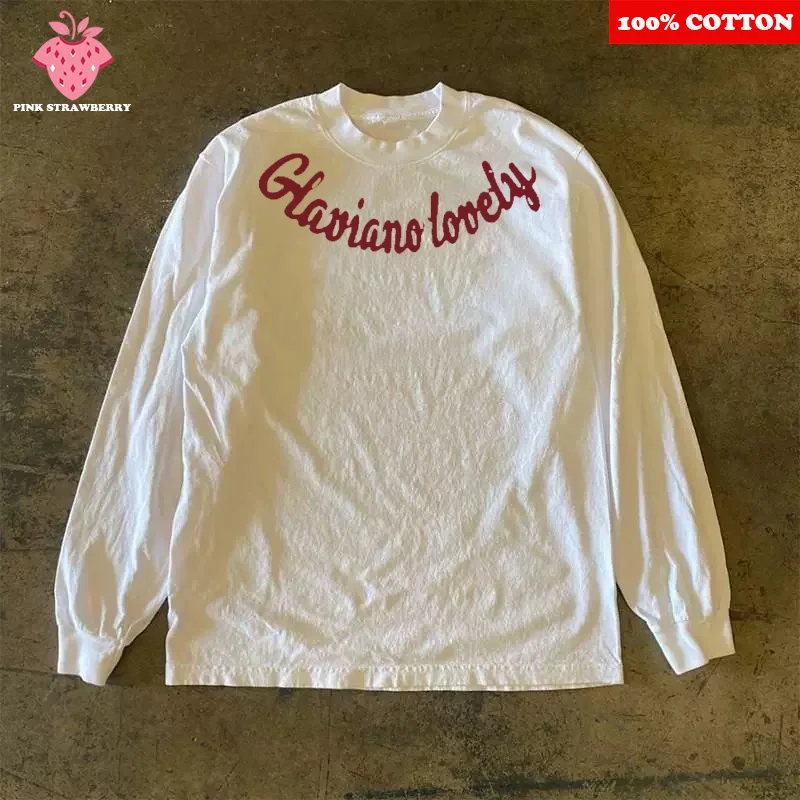 

100% Cotton Long sleeve T-shirt Men Autumn 2025 New American Retro Street Letter Print T-shirt Casual Loose Y2k Top Men clothing