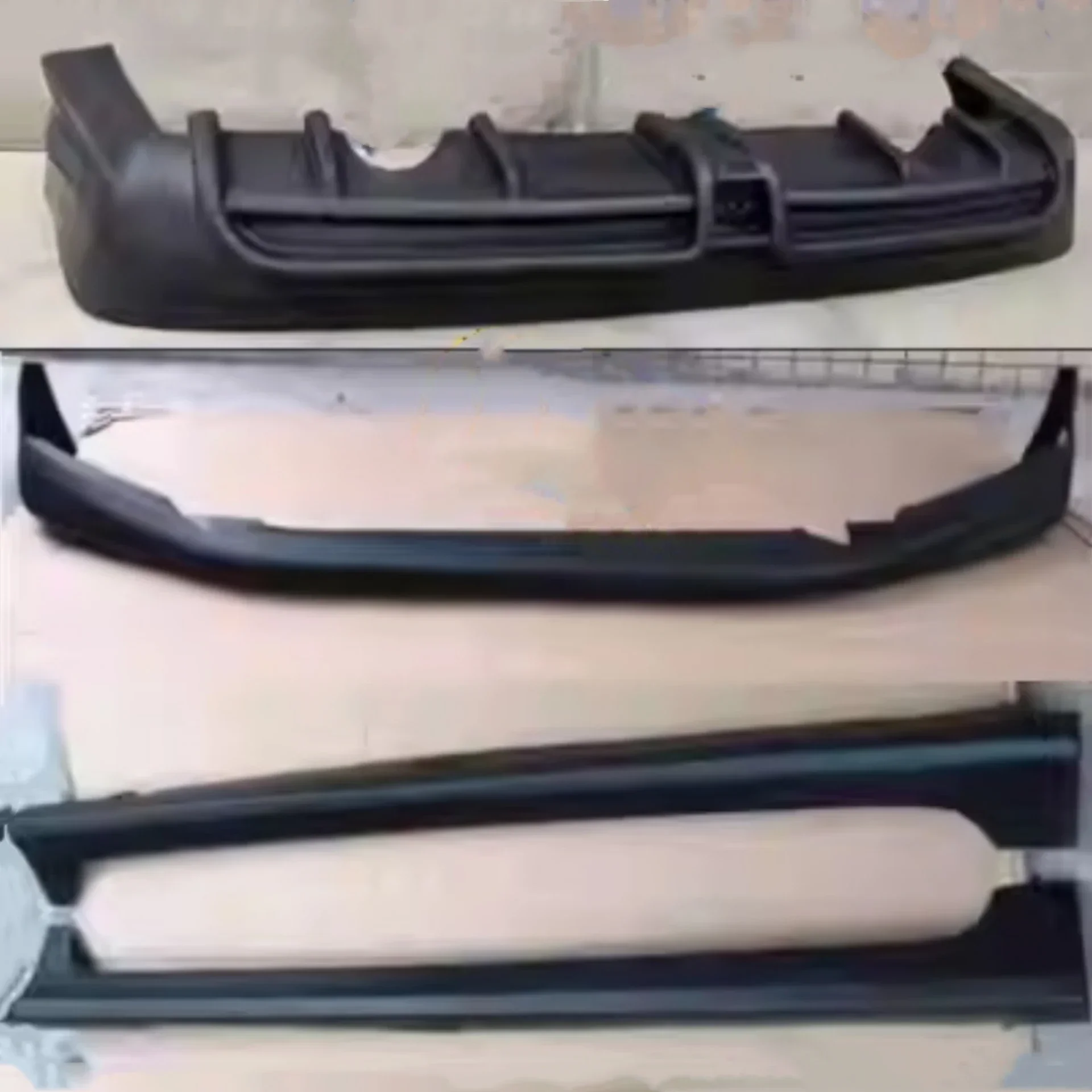 Body Kit PP Material Front Rear Lip with Light Side Skirt for Honda Civic 9th 2012-2013 R Style Surround Car Accessories