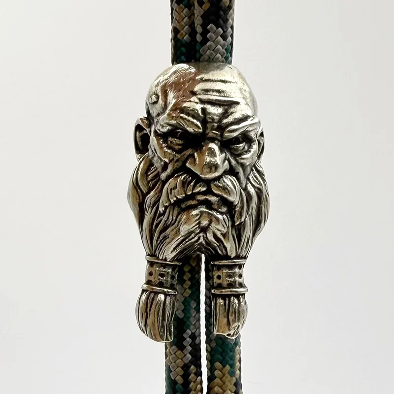 Brass Bearded Old Man Knife Beads EDC DIY Paracord Woven Bracelets Lanyard Pendants Accessories Outdoor Tool Hangings Charms