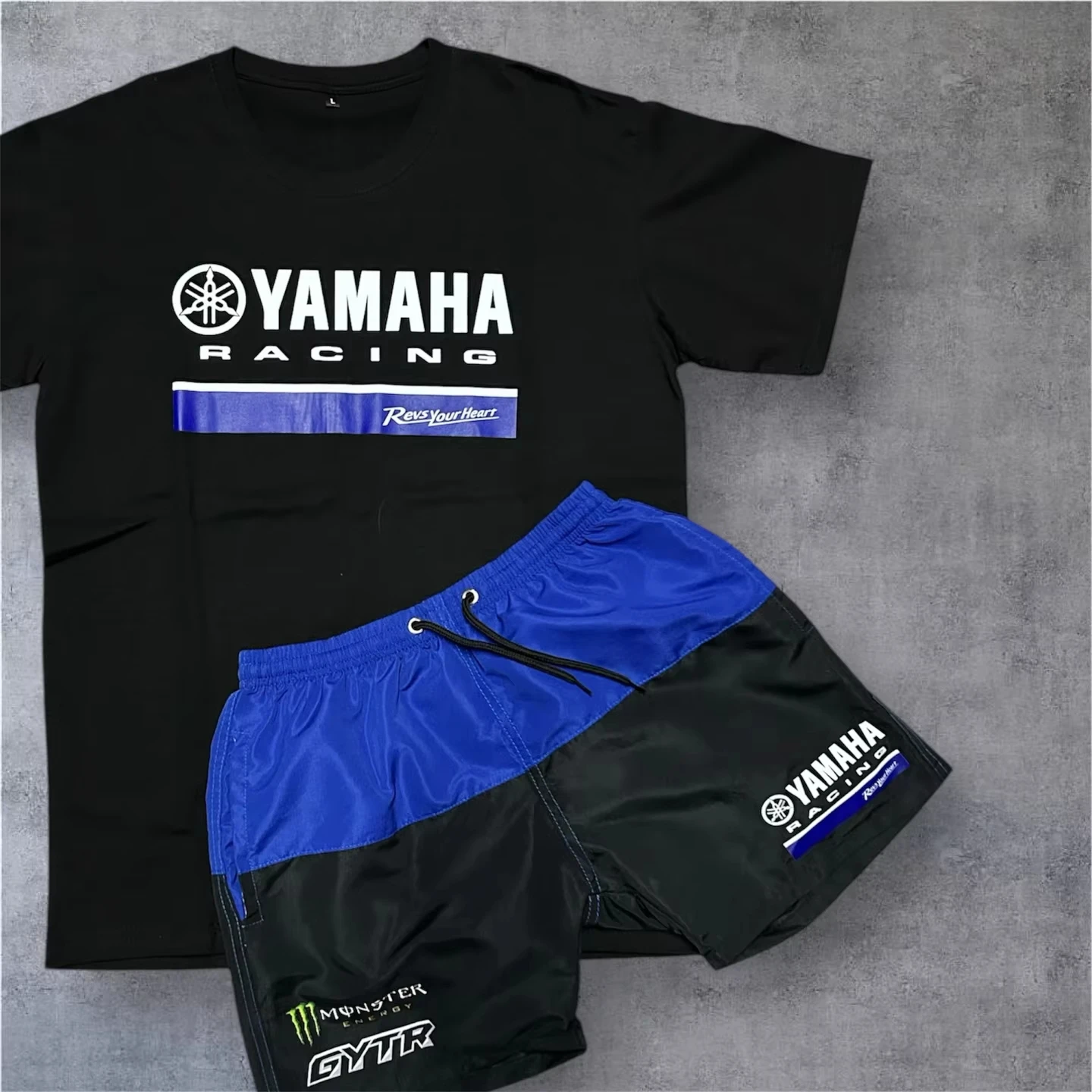 2026 New Yamaha Motorcycle Racing Team Set Men's Oversized Breathable Quick Drying Sports Set Super