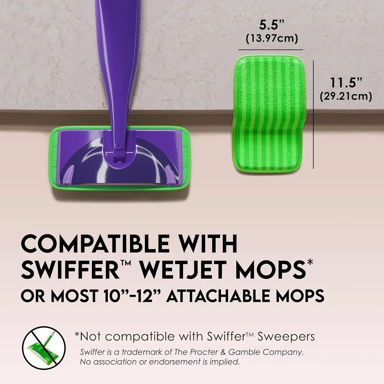 Reusable Floor Mop Pads Wet Jet Compatible Refills Machine Washable 12-inch Microfiber Mop Swiffer Wet Pads Household Cleaning