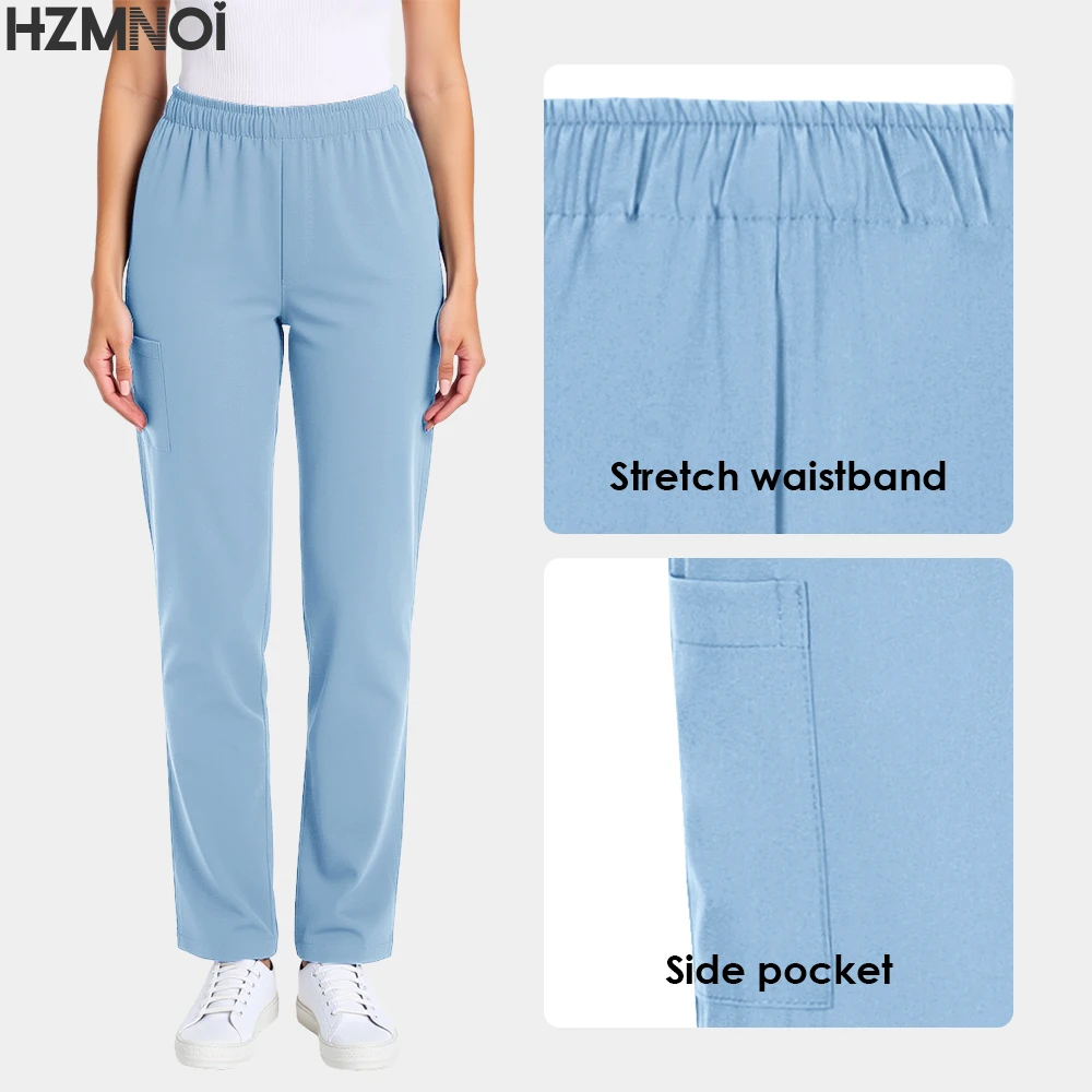 인기 급상승! 유행하는 간호사 바지, 병원용품, 여성/남성용 스크럽 바지, 치과 병원, 동물병원, 실험실용 유니섹스 바지