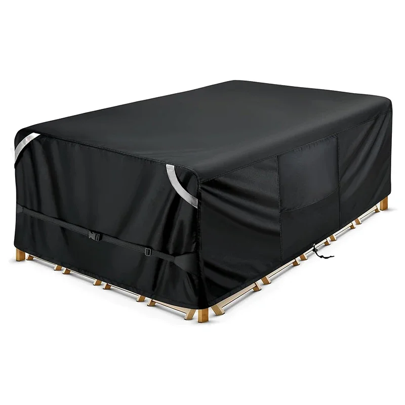 Black Outdoor Terrace Table Furniture Set Waterproof UV Protection Dust Protection Garden Furniture Set