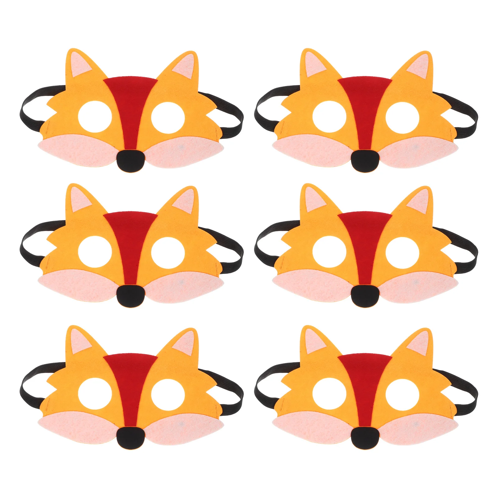 6 Buah Topeng Setengah Wajah Rubah dari Bahan Felt untuk Pesta Halloween, Kostum, Dekorasi Festival, Topeng Hewan, Pesta Topeng, Halloween Foxy