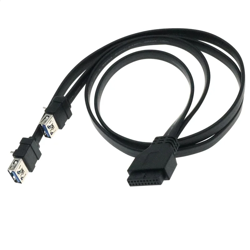 60 سنتيمتر عالية السرعة اللوحة الأمامية مهائي كابلات 20Pin إلى 2 منفذ USB 3.0 مع القدم الثابتة للكمبيوتر المكتبي حالة الكمبيوتر Chassi
