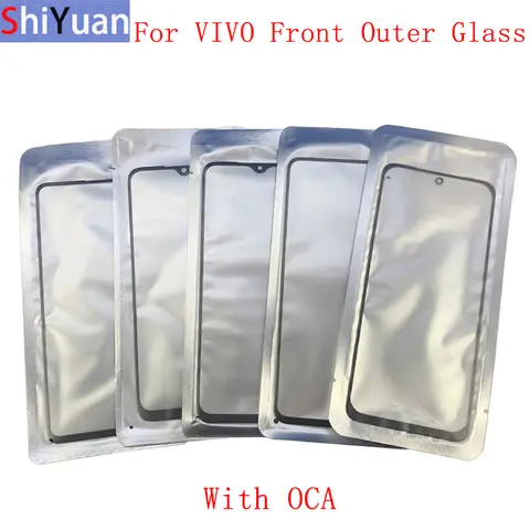 5Pcs Front Outer Glas Objektiv Touch Panel Abdeckung Für VIVO X23 V9 V7 Y73S Y70 Y52S Y51 Y50 Y30 y20 Glas Objektiv mit OCA Reparatur Teile