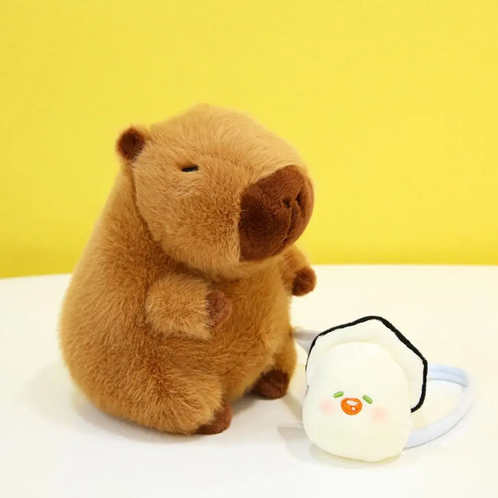 With backpack Capybara Plush Toy Summer Cloth Doll Capibara Anime Fluffty Toy Simulation Cartoon Capybara Plush Doll