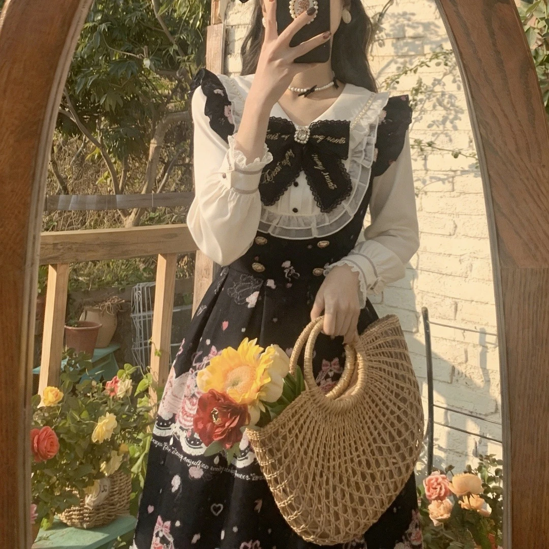 

Японские винтажные женские милые платья с длинным рукавом, вечернее облегающее платье Kawaii Lolita, женское платье 2026, корейская мода, осень, новинка