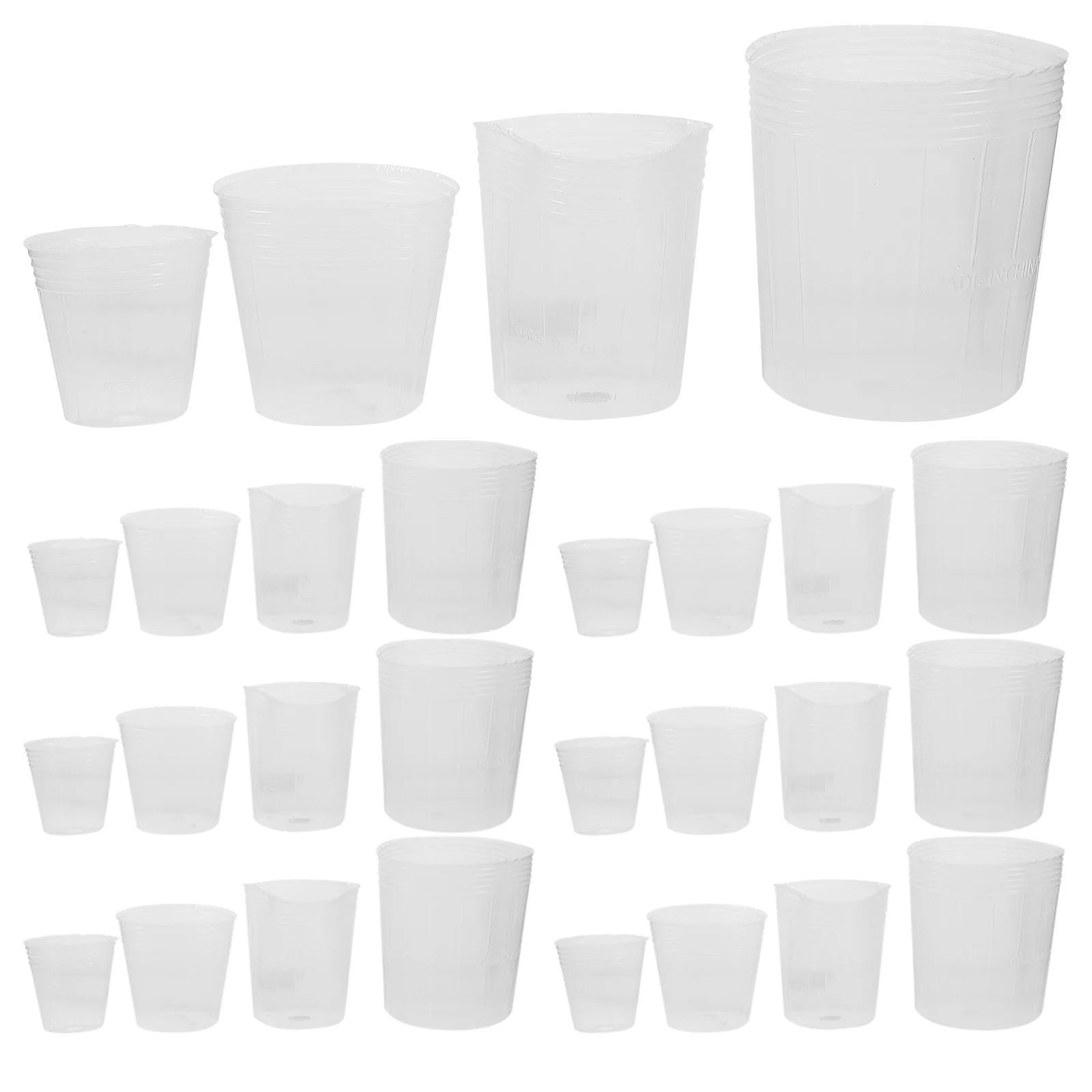 

36 Pcs Transparent Nursery Cup Planter Outdoor Stand Artificial Plants Tree Pot Clear Pots Containers Desktop