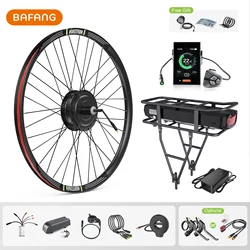 Bafang 500W Electric Bicycle Hub Motor Kit 48V Front Rear Wheel Drive eBike Conversion Kit 17.5Ah Rack Type Lithium Battery Pack