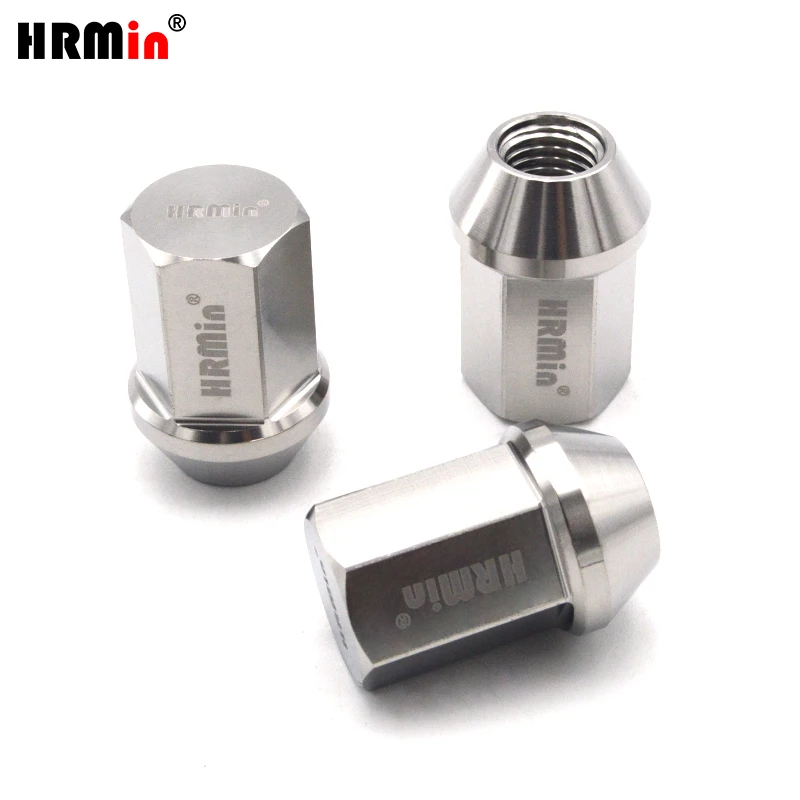 HRMin High quality 10.9 grade 19HEX Gr.5 titanium cone seat wheel lug nut titanium nut 16ps /20ps M12*1.25/M12*1.5mm 35mm long