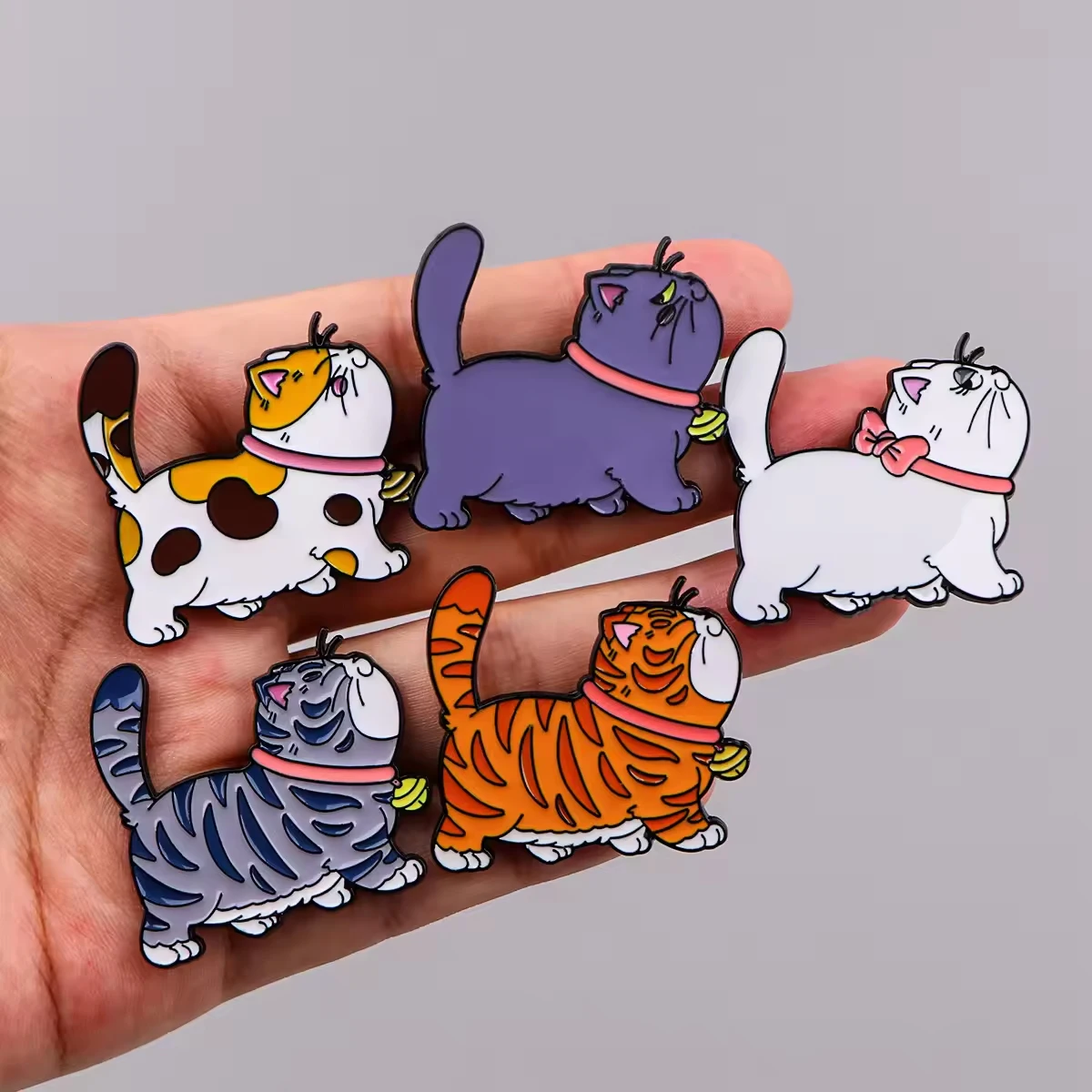 Cute Cartoon Cat Enamel Brooch Funny Animal Backpack Lapel Metal Badge Cosplay Clothing Jewelry Accessories Gift For Friends