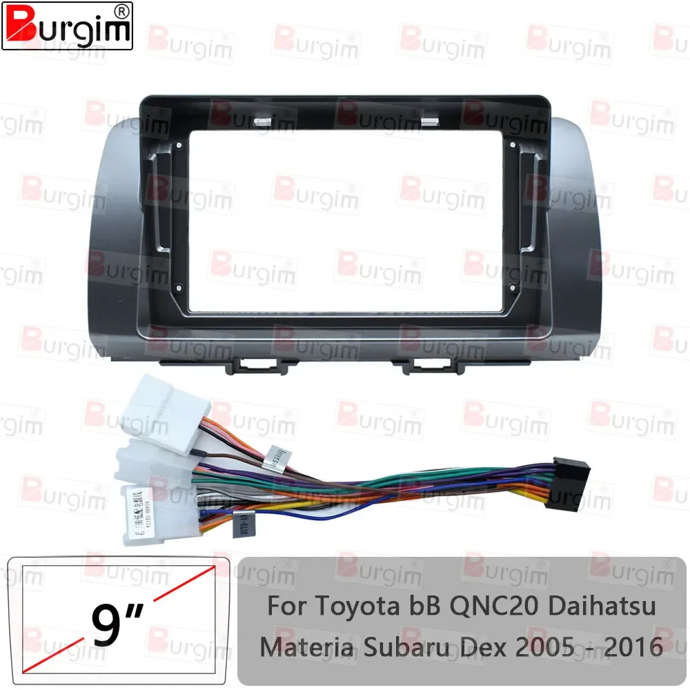 Car Radio Fascias Frame For Toyota bB QNC20 Daihatsu Materia Subaru Dex 2005-2016 9 inch Stereo Panel Wiring Harness Power Cord