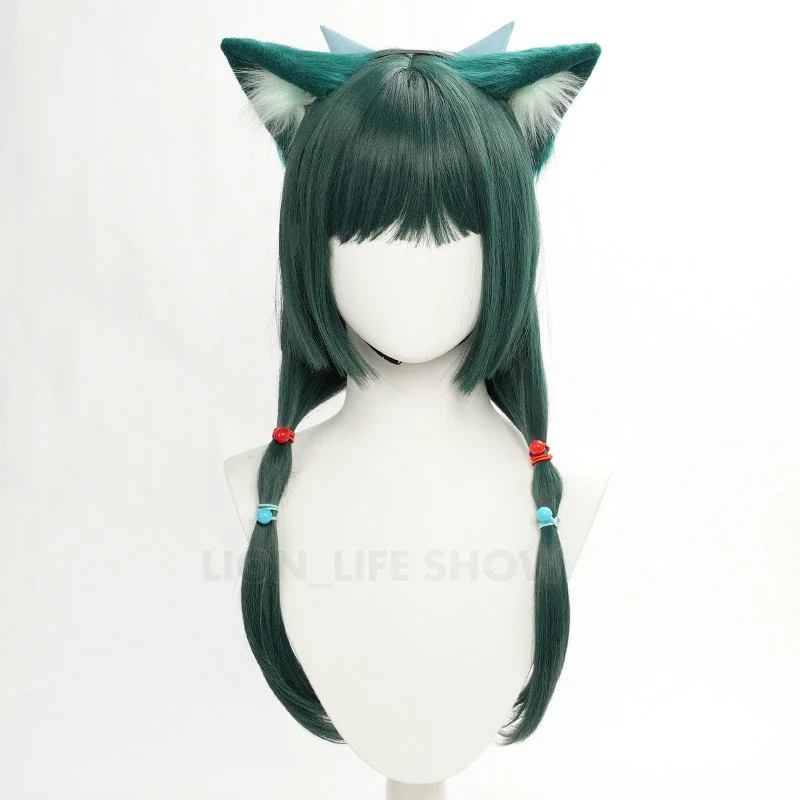 Maomao Cosplay Wig Anime The Apothecary Diaries Dark Green Long Hair Headwear Kusuriya No Hitorigoto Ears tail Hair Hoops