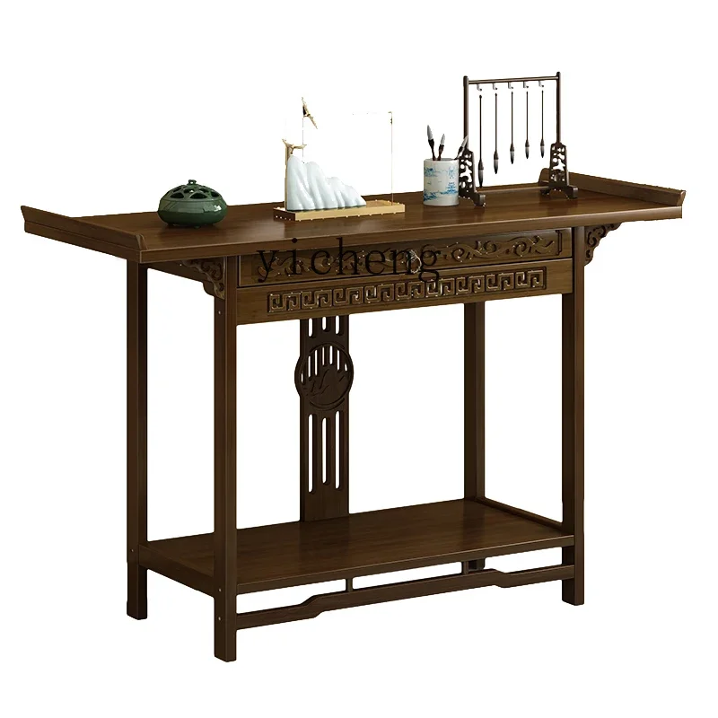 

Solid Wood Chinese Style Altar Altar Pieces Incense Burner Table Worship Bodhisattva God of Wealth Buddha Shrine