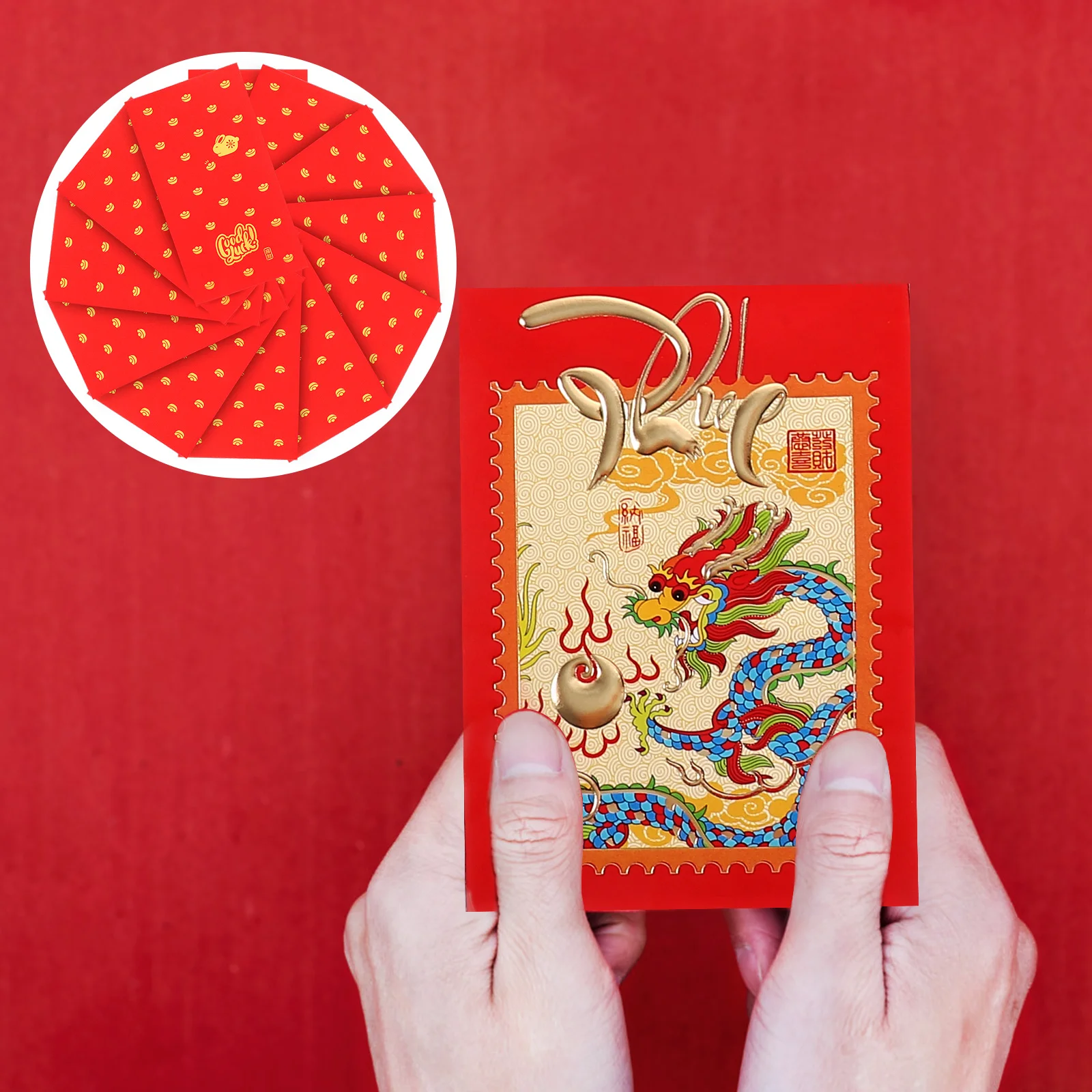 

30 Pcs Red Envelope 2024 Year of The Dragon Packet New Pocket Luck Money Bag 115X8X02CM Paper Chinese Cash Envelopes