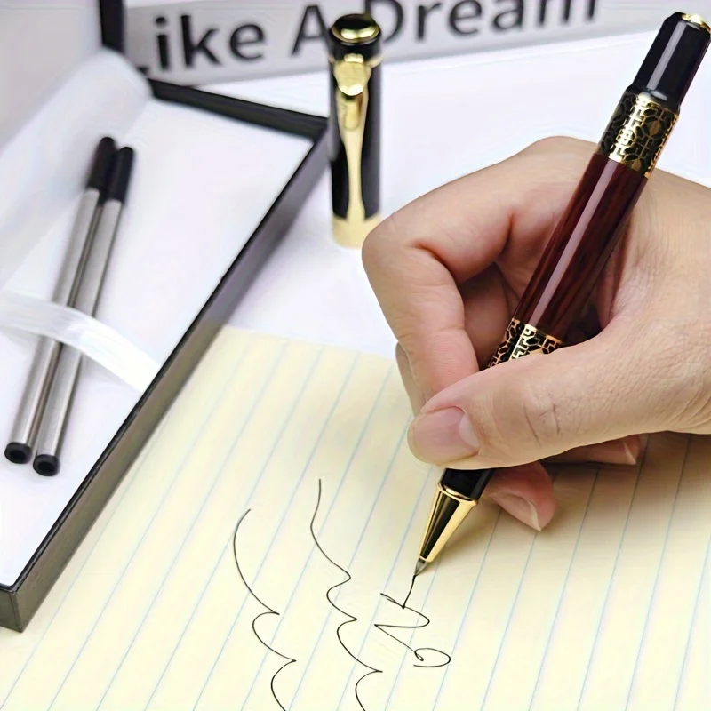 Personalisiertes Retro-Luxus-Stiftset in Geschenkbox, Premium-Geschäftsstift, Ideales Geschenk für Büro, Hochzeit, Abschluss und Feiertage – Detail 3
