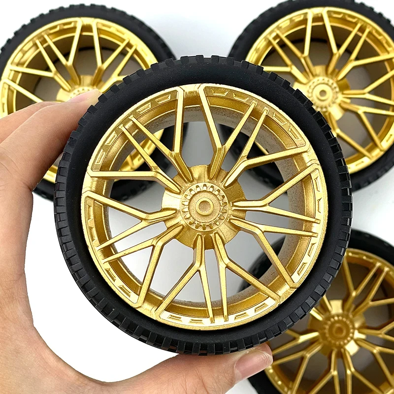 Rood en vergulde wielnaaf 68577 - Blokaccessoires compatibel met LEGO 1:8 schaalauto's (42083/42056/42115) Bouwstenen