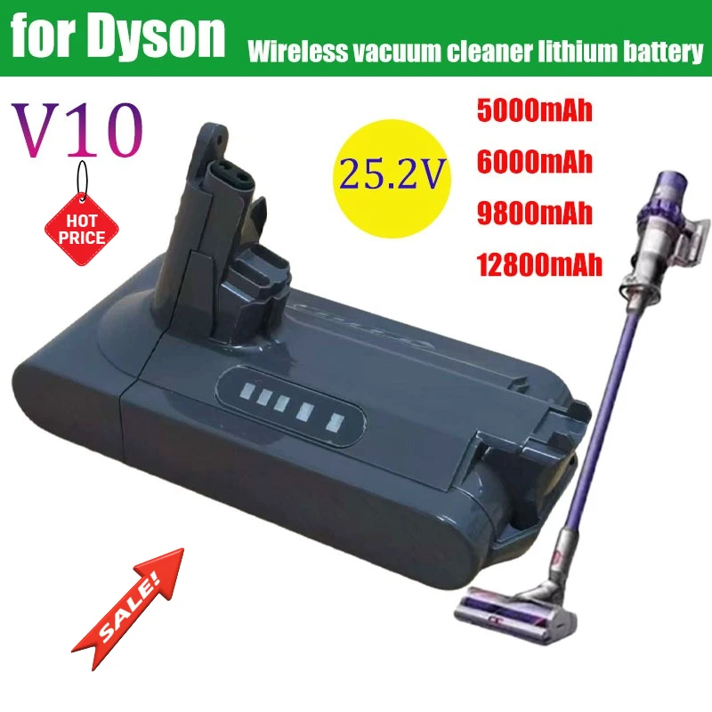 

100% For Dyson V10 Battery V10 Animal Absolute Fluffy Cordless Vacuum Cleaner NEW 25.2V 5000mAh-12800mAH For DYSON V10 Batterie