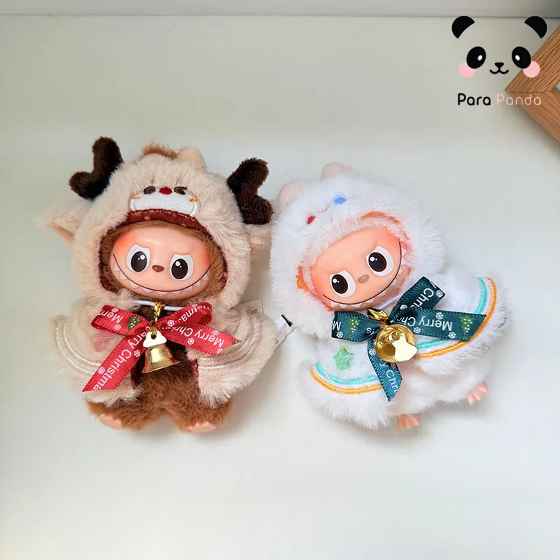 Nieuwe Trendy 10 cm Mini Labubu 4.0 Kerst Elf Mantel Cape Pop Kleding Accessoire voor Labubu 4e Gen Kerstboom Outfit
