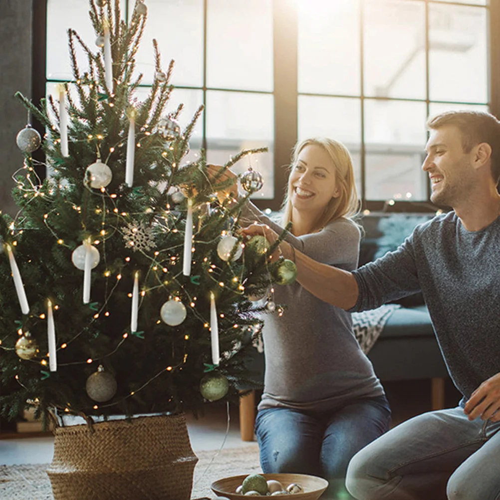 

10pcs Led Lamp Flameless Electronic Light For Christmas Party Decor Indoor Outdoor Use White Long