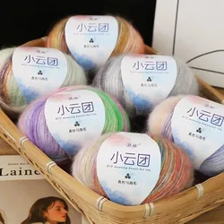 50g Multicolor Gradient Mohair Yarn Segment Dyed Wool Blended Thread DIY Crochet Hand Knitting Soft Warm Baby Wool Yarn Sweater