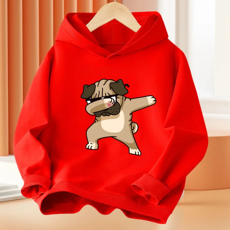 Dogs Dabbing Dab Animal Cartoon 3D Funny Printed Hoodies Kids Long Sleeve Streetwear Boy Girl Hip Hop Thin Pullover Hoody